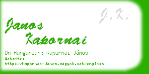 janos kapornai business card