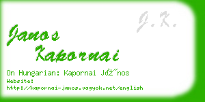 janos kapornai business card